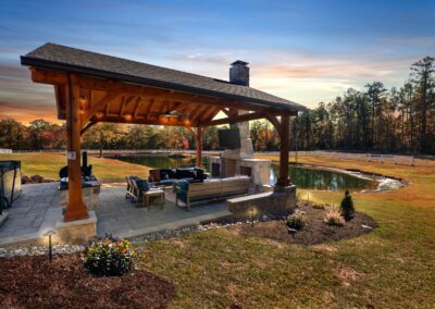 pavilion, patio & outdoor kitchen installation project | cleanstone construction | chesterfield, VA