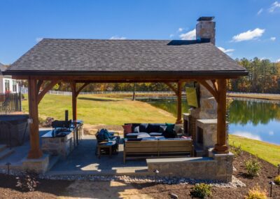 pavilion, patio & outdoor kitchen installation project | cleanstone construction | chesterfield, VA