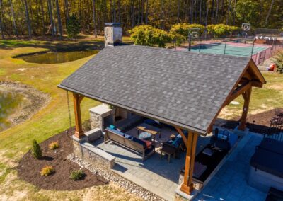 pavilion, patio & outdoor kitchen installation project | cleanstone construction | chesterfield, VA