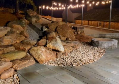 Custom Deck Build with Cumaru Brazilian cherry composite decking, stainless steel cable railing, and a custom lighting package | dillwiyn, va | cleanstone construction