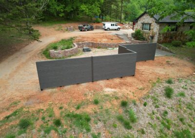 Custom Deck Build with Cumaru Brazilian cherry composite decking, stainless steel cable railing, and a custom lighting package | dillwiyn, va | cleanstone construction