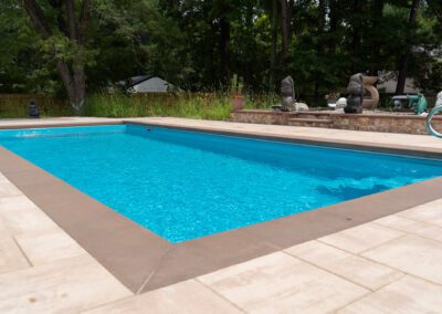 Rectangular fiberglass pool.